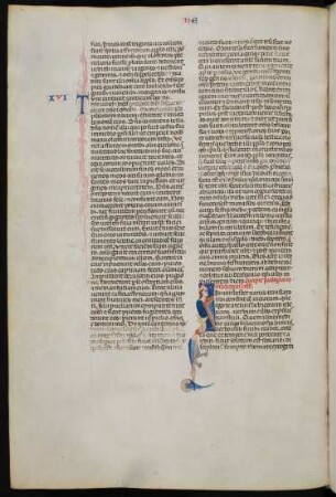 Deckfarbeninitiale L, historisiert: Soldat mit Schild