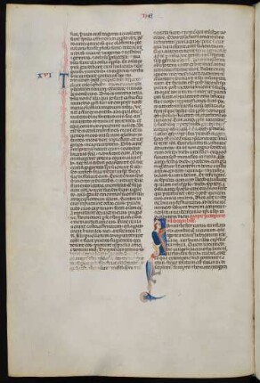 Deckfarbeninitiale L, historisiert: Soldat mit Schild