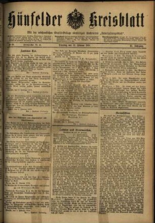 Ausgabe vom Dienstag, den 12. Februar 1918.