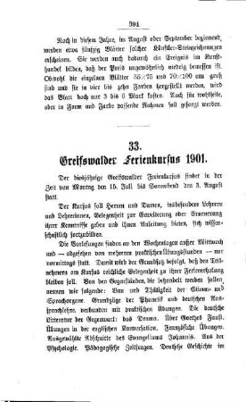 Greifswalder Ferienkurs 1901