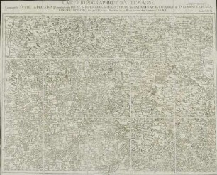 48: Carte Topographique D'Allemagne Contenant le Duché de Deux Ponts, une Partie du Duché de Lorraine, de l'Electorat de Palatinat, les Comtés de Falckenstein, Leiningen, Bitsche