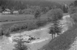 Kurzholzflößen : Holzflößung auf dem Weißen Regen