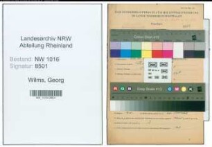 Entnazifizierung Georg Wilms , geb. 27.01.1894 (Landrat)