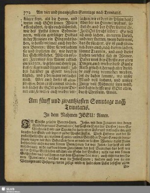 Am fünff und zwantzigsten Sonntage nach Trinitatis