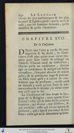 Chap. XVII. De la Conscience.