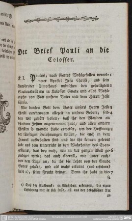 Der Brief Pauli an die Colosser