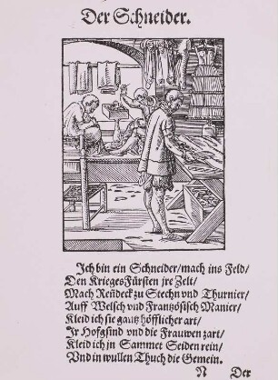 Der Schneider, Holzschnitt, Amman 1568