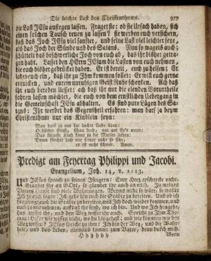 Predigt am Feyertag Philippi und Jacobi. - Predigt am Feyertag Petri und Pauli.