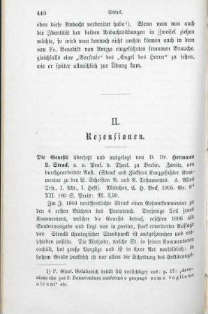 440-441 [Rezension] Strack, Hermann L., Die Genesis
