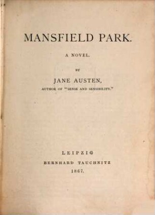 Works : Willkürlicher Gesammttitel für die in der Tauchnitz Collection of British Authors erschienenen Romane d. Verf., 2