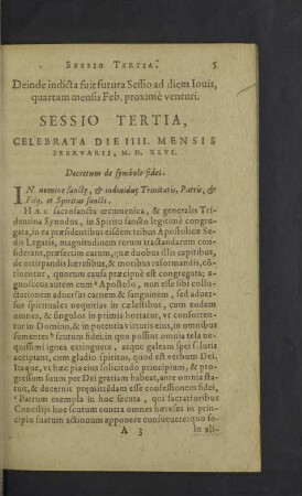 Sessio Tertia.
