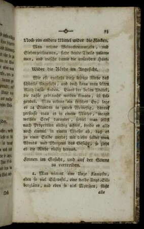 Finnen im Gesicht, und auf der Stirne zu vertreiben.