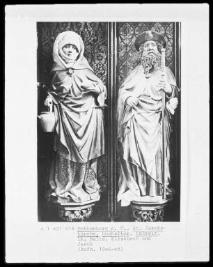 Zwölfbotenaltar, Altarschrein mit Heiliger Elisabeth und Jakobus Major