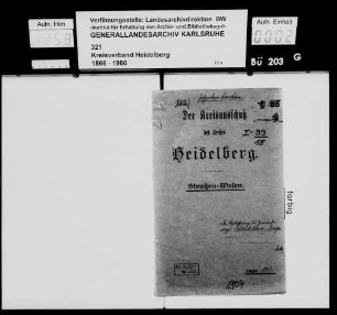 Verbesserung des Gemeindewegs [Hüffenhardt-]Kälbertshausen (Kreis Mosbach) - [Helmstadt-]Bargen