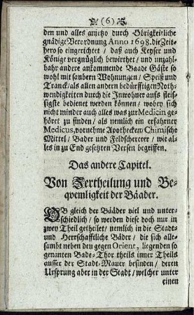Das andere Capitel. Von Zertheilung und Bequemligkeit der Bäader