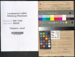 Entnazifizierung Josef Gaspers , geb. 03.02.1887 ()