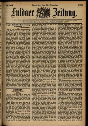 Ausgabe vom Donnerstag, den 12. September 1889.