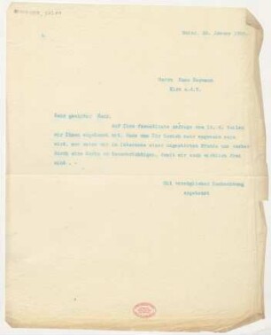 Brief an Hans Hermann : 20.01.1910