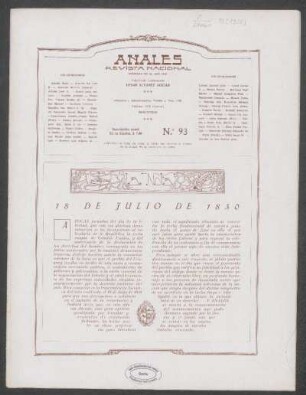 La nota : 18 de julio de 1830