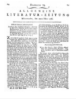 Dreßdner Museum. Hrsg. von H. Keller. Eine Zweymonatschrift Januar und Februar 1786. Dresden: Gerlach 1786