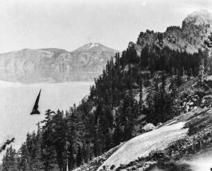 Bewachsene Klippe : Blick auf die bewachsene Klippe des Eagle Crag am Crater Lake.