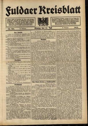 Ausgabe vom Montag, den 21. Juli 1913.
