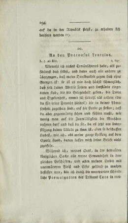 10. An den Proconsul Lentulus.