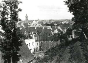 Eilenburg, Stadtansicht : Eilenburg. Stadtansicht mit Stadtkirche. Blick von Süden