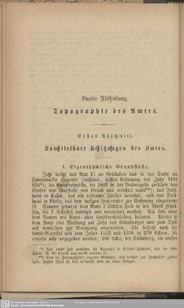 Zweite Abtheilung. Topographie des Amtes