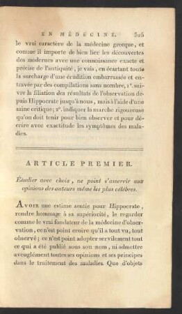 Article Premier.