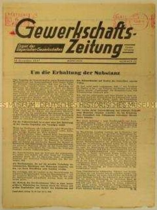 Mitteilungsblatt der Bayrischen Gewerkschaften "Gewerkschafts-Zeitung"