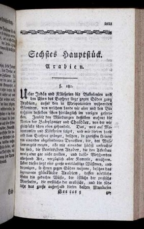 Sechstes Hauptstück. Arabien.