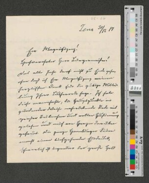 Brief an Werner von Melle