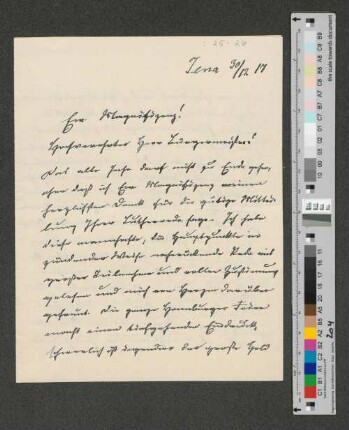 Brief an Werner von Melle