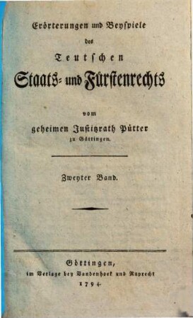 Erörterungen und Beyspiele des Teutschen Staats- und Fürstenrechts, 2, 1-4