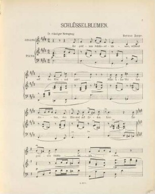 Zwei Gesänge : für eine Singstimme ; Op. 11 ; Herrn Dr. Reinhard Schmitz in herzlicher Freundschaft