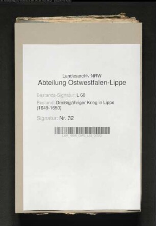 Militärsachen der erbherrlichen Linie Lippe-Brake