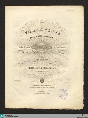 Variations brillantes et faciles sur la valze favorite Les etoiles d'amour de Jean Strauss : oeuvre 485