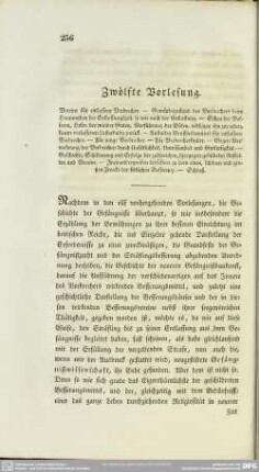 Zwölfte Vorlesung