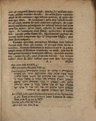 D. Jo. Henr. Callenbergii Commentatio de Christologia iudaica ad Geneseos Capitis primi, Comma III. et IIII. in Novo Testamento evoluta