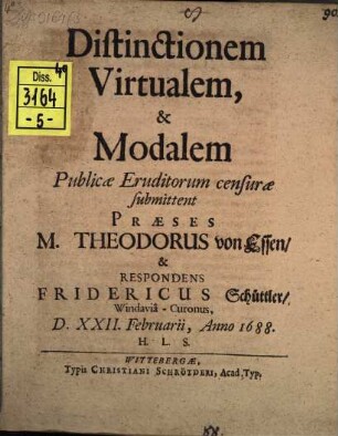 Distinctionem virtualem et modalem