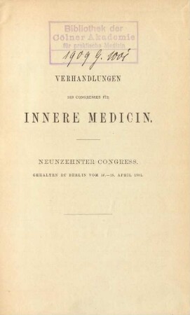 19: Berlin, 16. - 19. April 1901