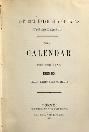 Calendar. 1889/90