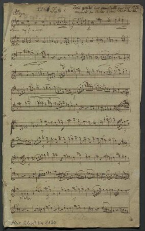 Duets, fl (2), op. 58/1, G-Dur - BSB Mus.Schott.Ha 2130 : [heading:] Trois grandes duos concertantes pour deux Flûtes // composés par Charles Fréderic Ebers Oeuv. 58.