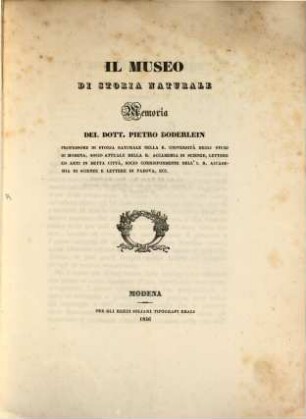 Il Museo di storia naturale