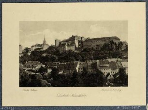Die Ortenburg in Bautzen in Ostsachsen, links die St. Petri Kirche, Blick aus nördlicher Richtung, aus: Deutsche Heimatbilder