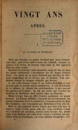 Vingt ans après : Par Alexandre Dumas, 1