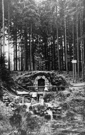 Tharandt-Grillenburg. Warnsdorfer Quelle, Ansichtskarte 1918, Repro