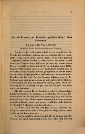 Über die Ursache des Leuchtens gewisser Körper beim Erwärmen