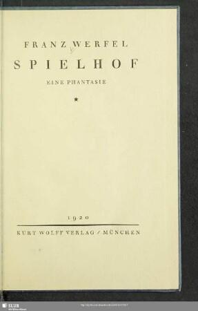 Spielhof : eine Phantasie